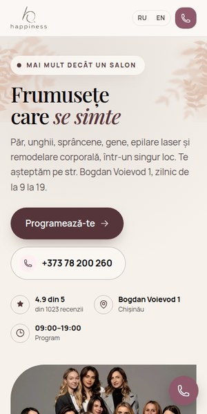 Salon de frumusețe — telefon